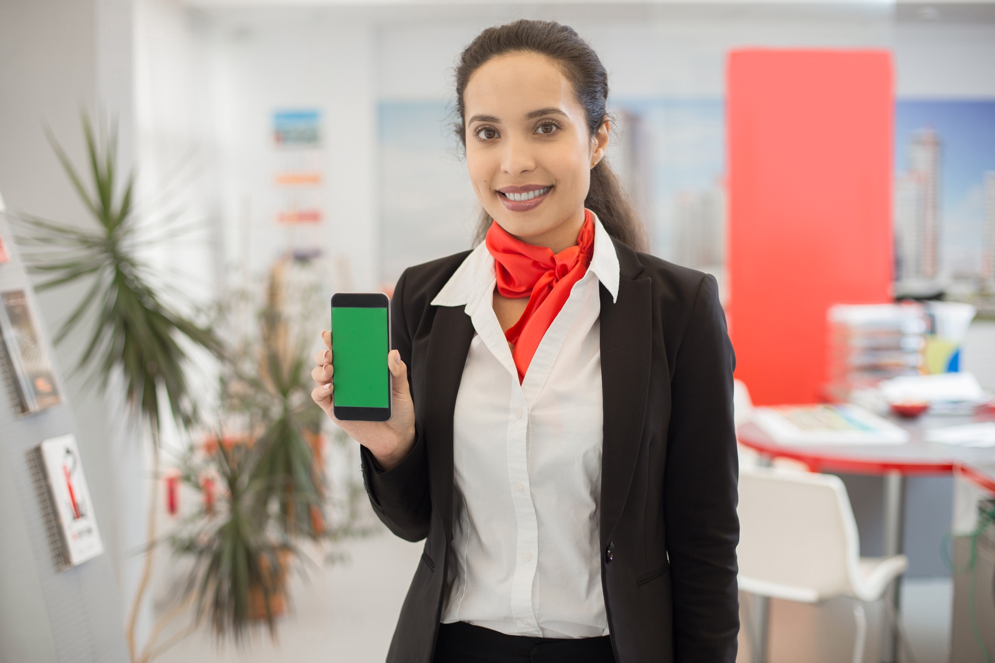 Real Estate Agent Presenting Mobile App